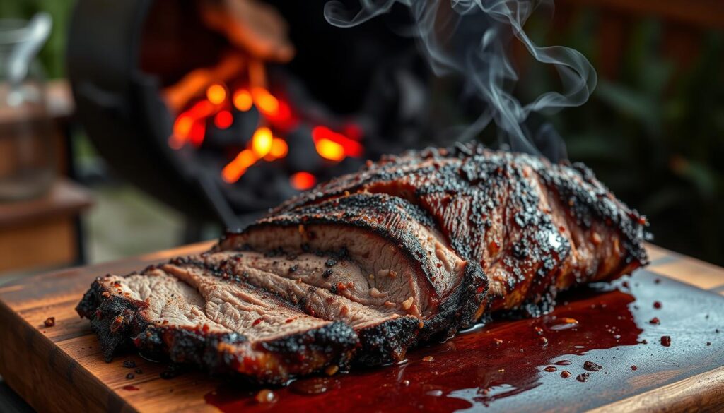 Smoking brisket