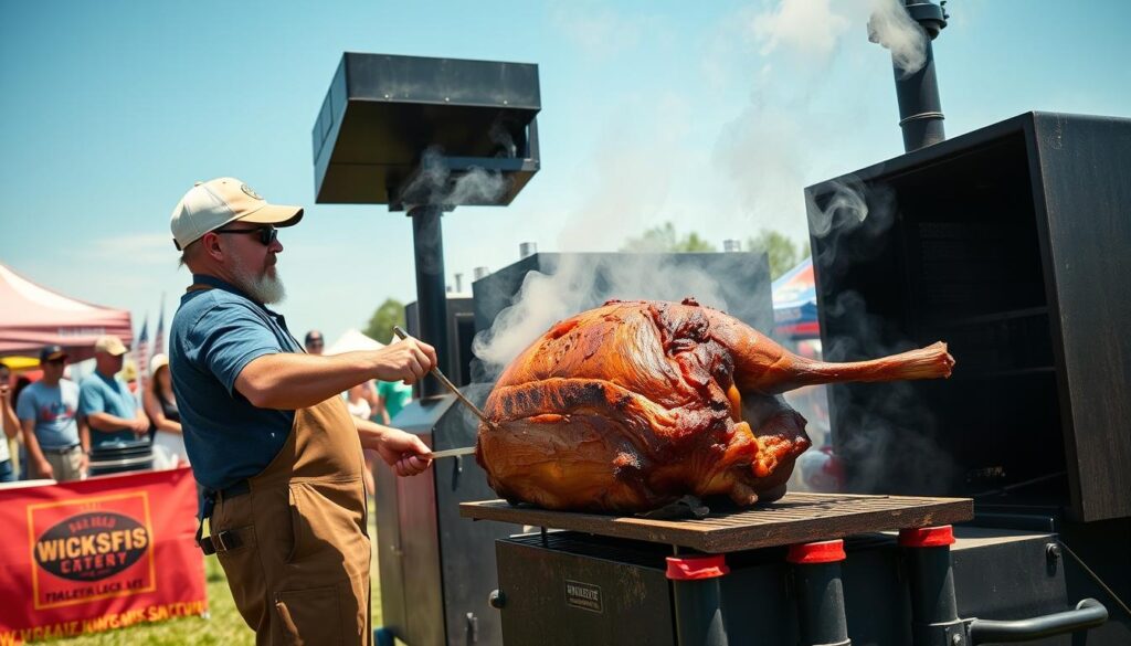 competition pork shoulder smoking